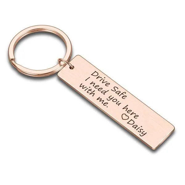 Drive Safe Keychain Personalized Name With Text