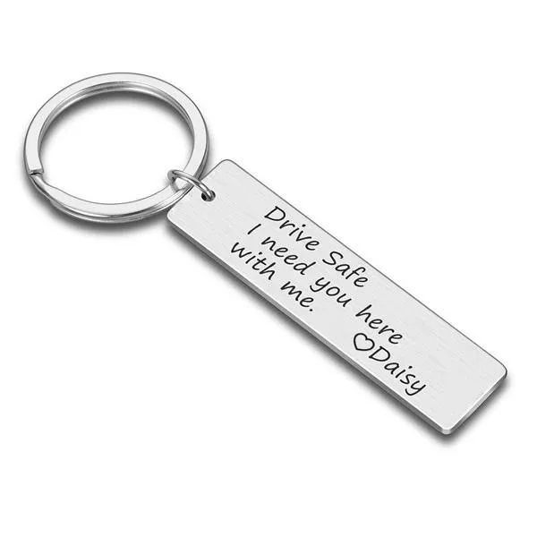 Drive Safe Keychain Personalized Name With Text