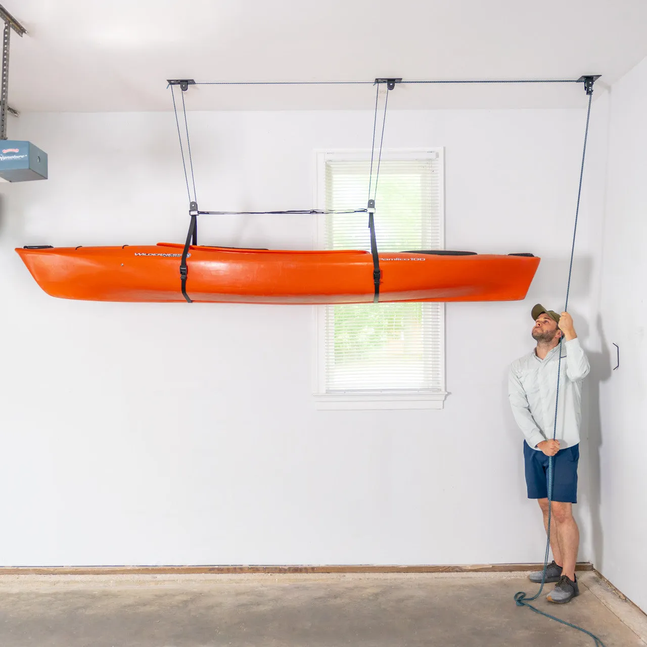 Elite Kayak Garage Ceiling Storage Hoist | Holds up to 150 lbs