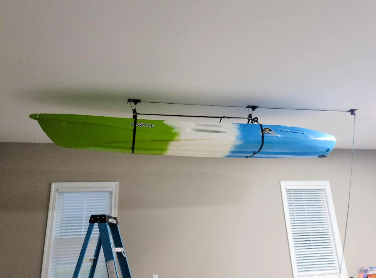 Elite Kayak Garage Ceiling Storage Hoist | Holds up to 150 lbs