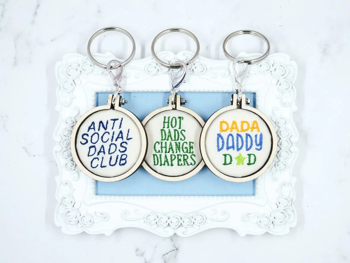 Embroidered Dad Keychains