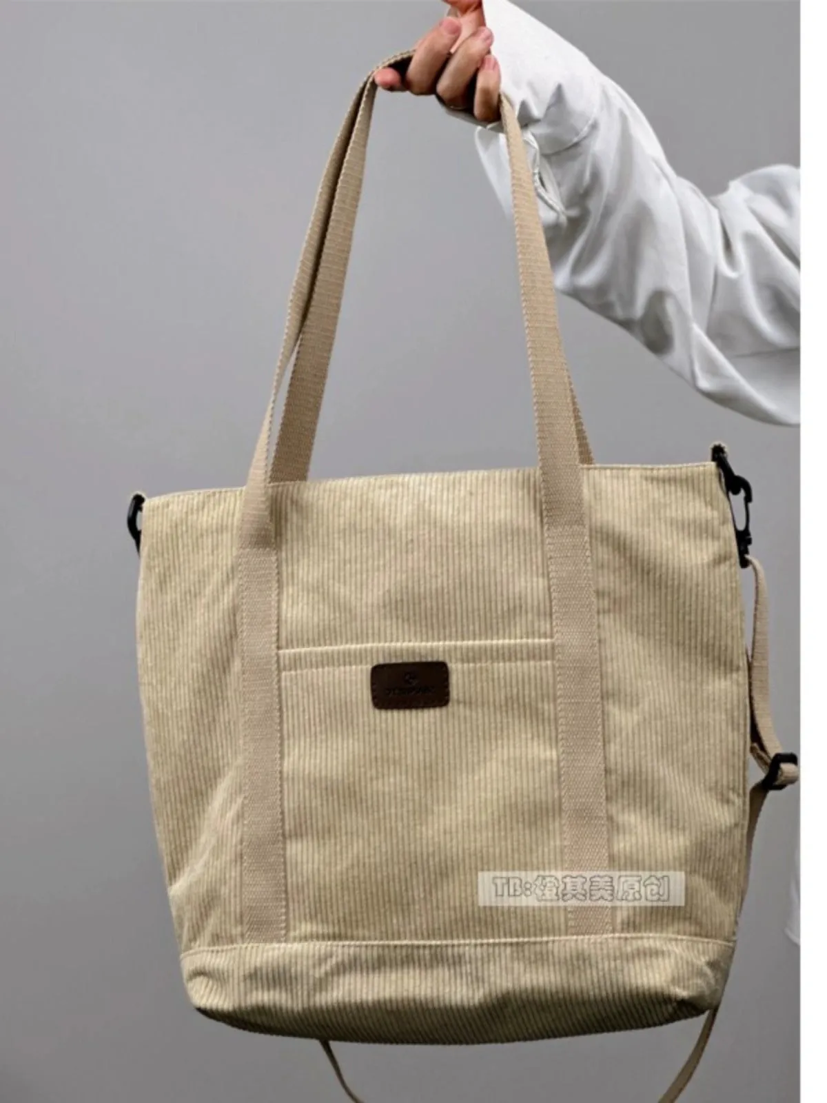 Fall Winter Popular Corduroy Bag Women's Large Capacity Shoulder Tote Bag Niche Work Clothing Class College Students Crossbody Bag