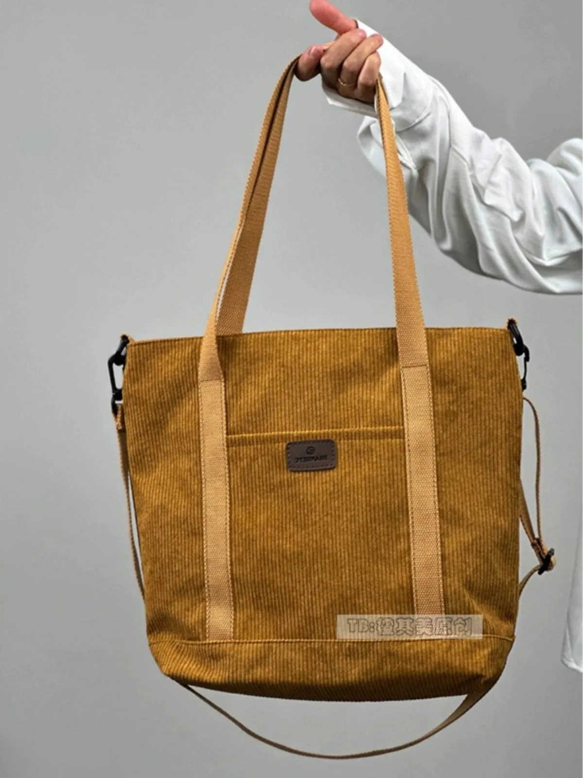 Fall Winter Popular Corduroy Bag Women's Large Capacity Shoulder Tote Bag Niche Work Clothing Class College Students Crossbody Bag