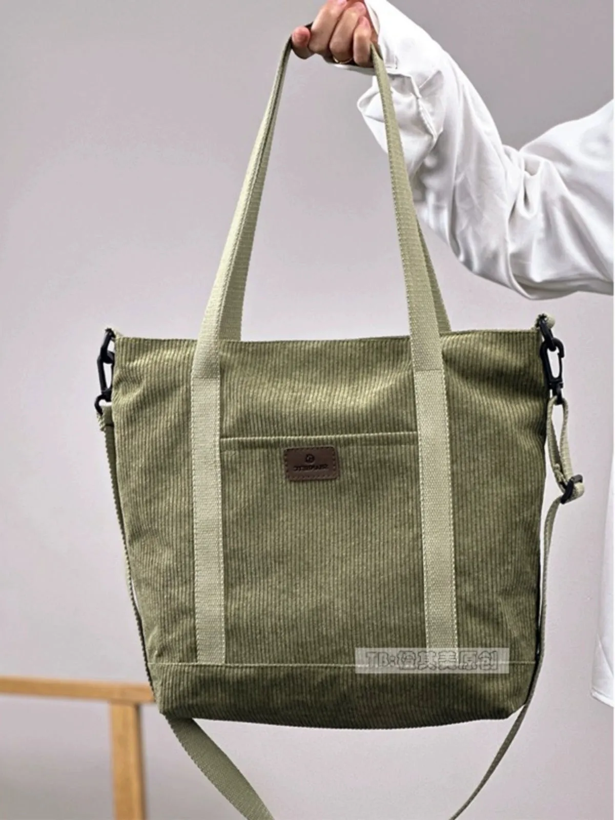 Fall Winter Popular Corduroy Bag Women's Large Capacity Shoulder Tote Bag Niche Work Clothing Class College Students Crossbody Bag