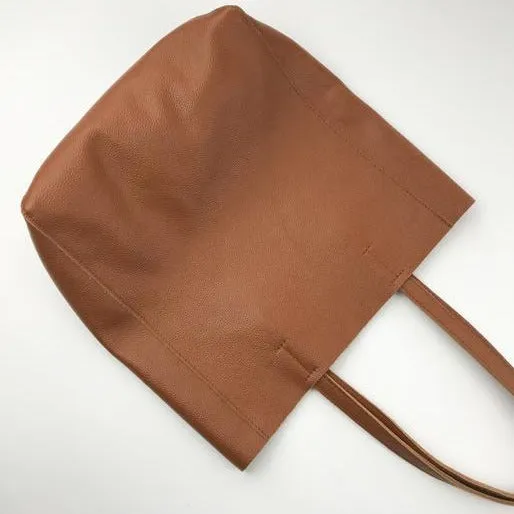 Fashion Womens Brown Leather Vertical Tote Bags Brown Shoulder Tote Bags Brown Handbags Tote For Women