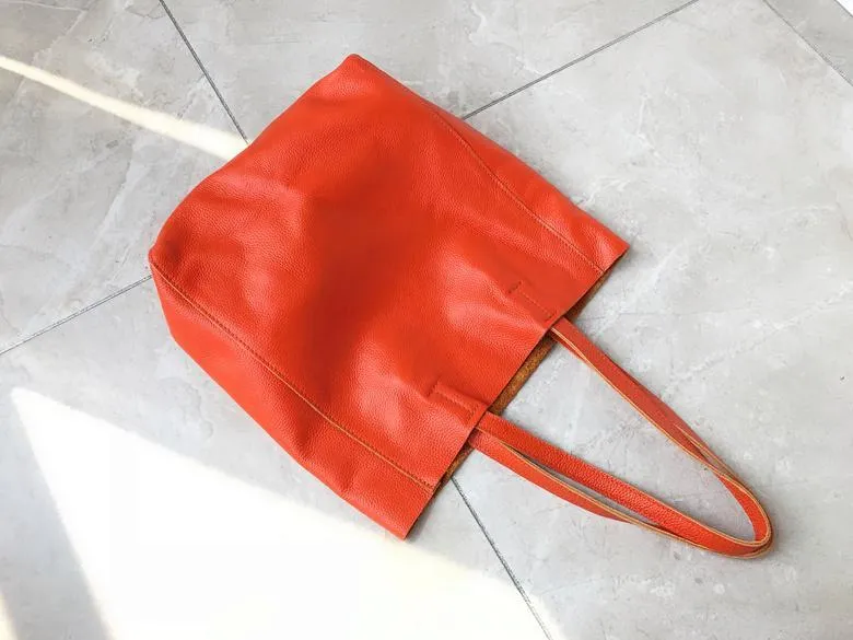 Fashion Womens Brown Leather Vertical Tote Bags Brown Shoulder Tote Bags Brown Handbags Tote For Women