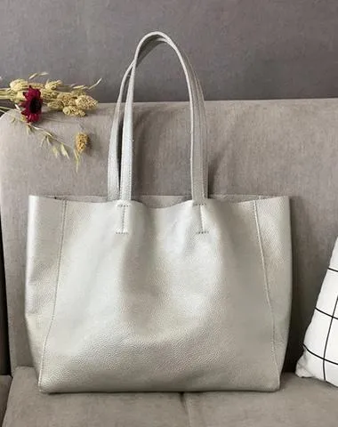 Fashion Womens White Leather Tote Bags White Shoulder Tote Bags White Handbags Tote For Women