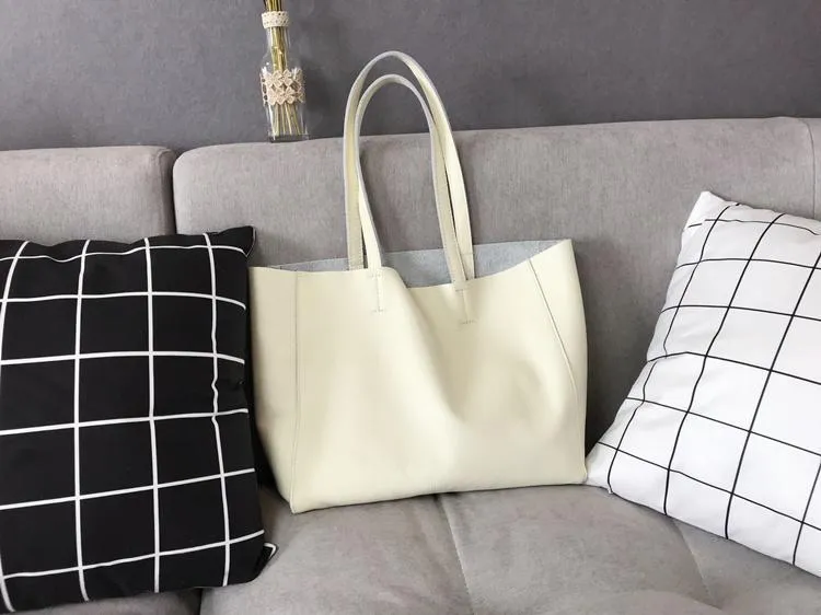 Fashion Womens White Leather Tote Bags White Shoulder Tote Bags White Handbags Tote For Women