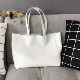 Fashion Womens White Leather Tote Bags White Shoulder Tote Bags White Handbags Tote For Women