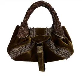 Fendi Brown Velvet Spy Bag