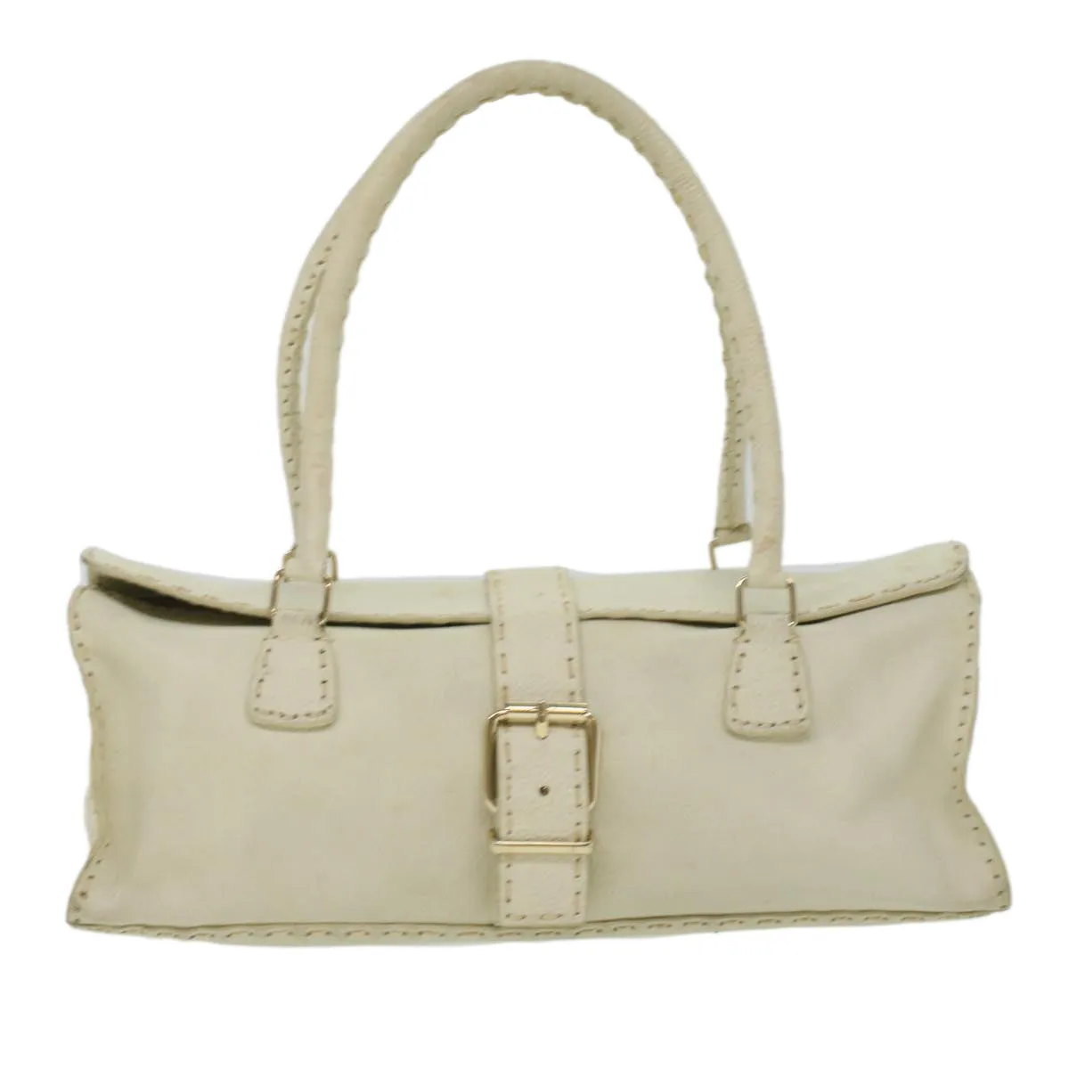 FENDI Celeria Shoulder Bag Leather White  ar8736