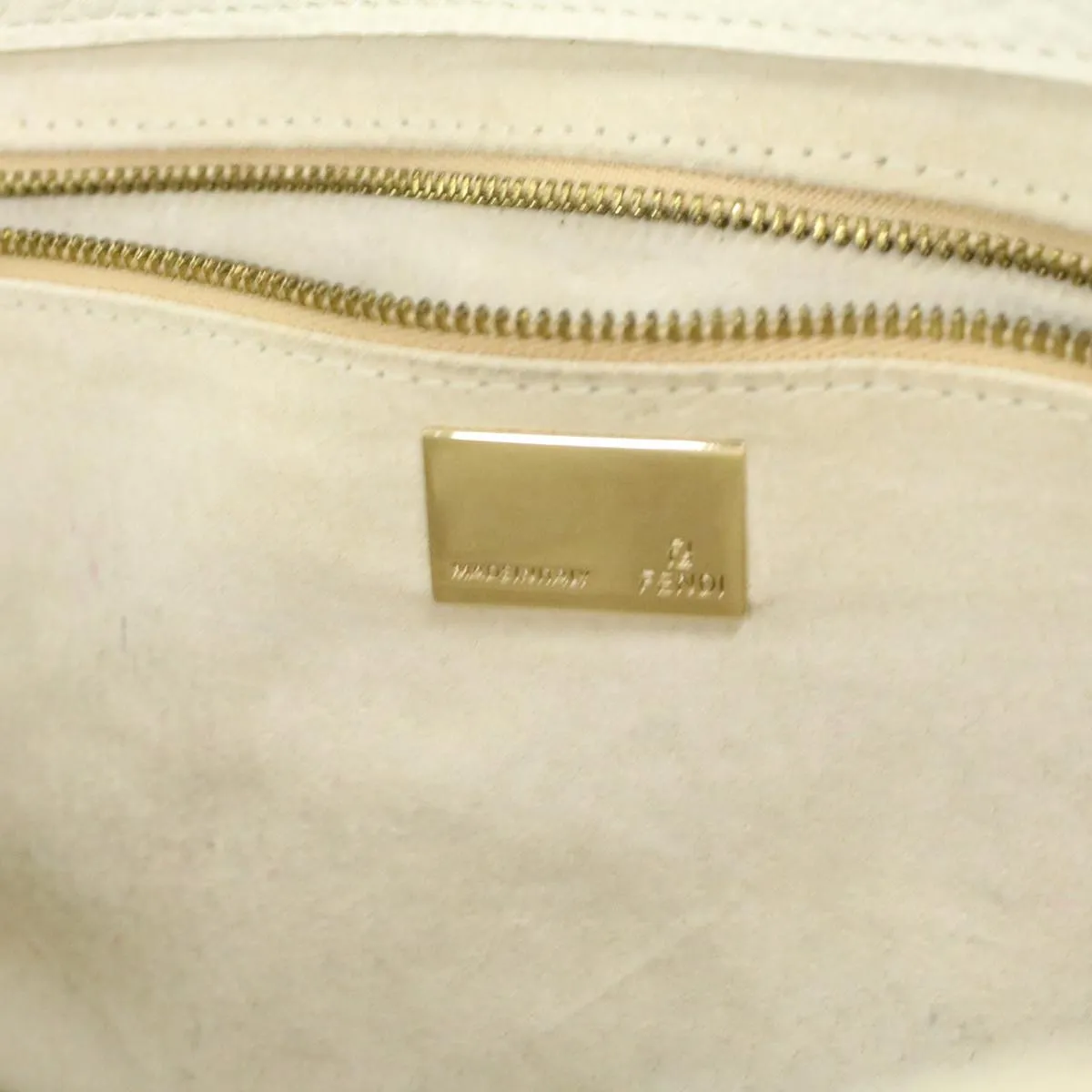 FENDI Celeria Shoulder Bag Leather White  ar8736