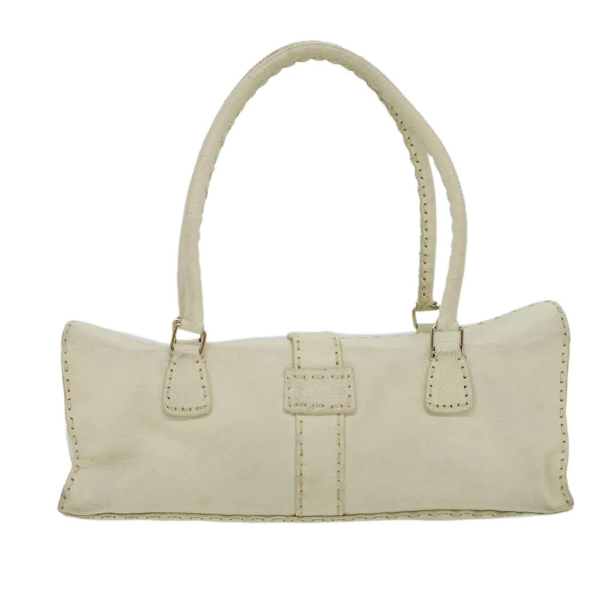 FENDI Celeria Shoulder Bag Leather White  ar8736