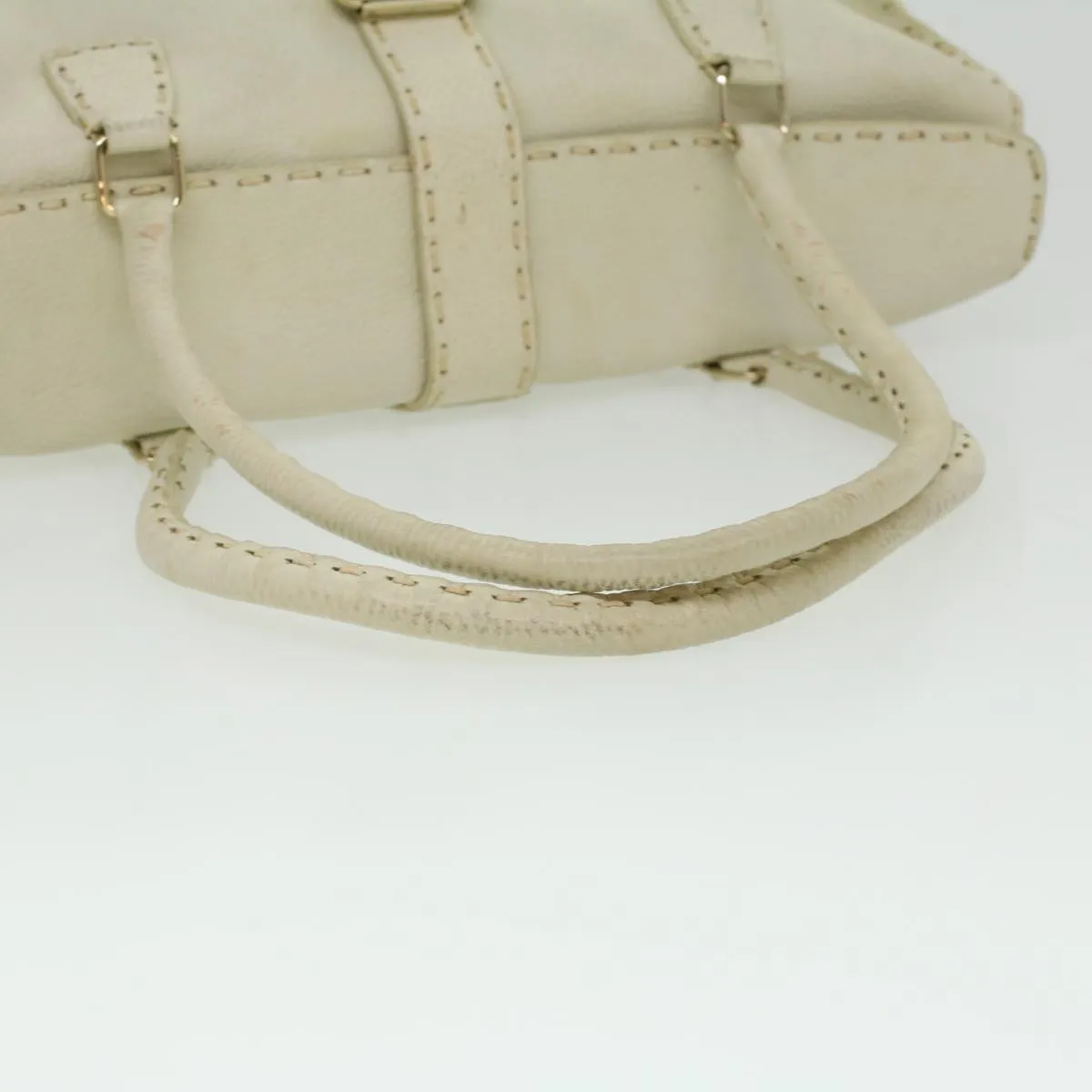 FENDI Celeria Shoulder Bag Leather White  ar8736