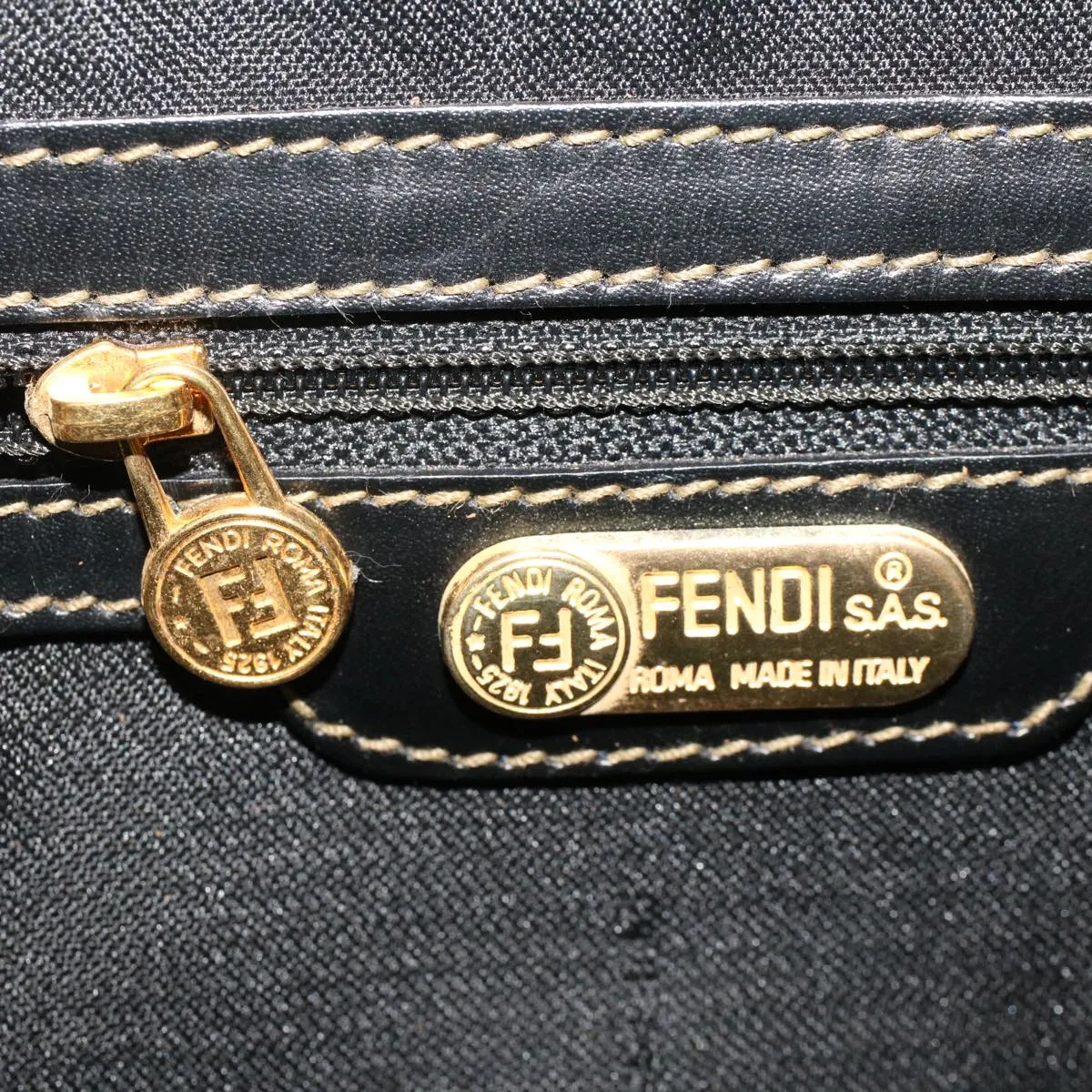 FENDI Hand Bag Boston Bag Leather 2Set Brown White  bs6797
