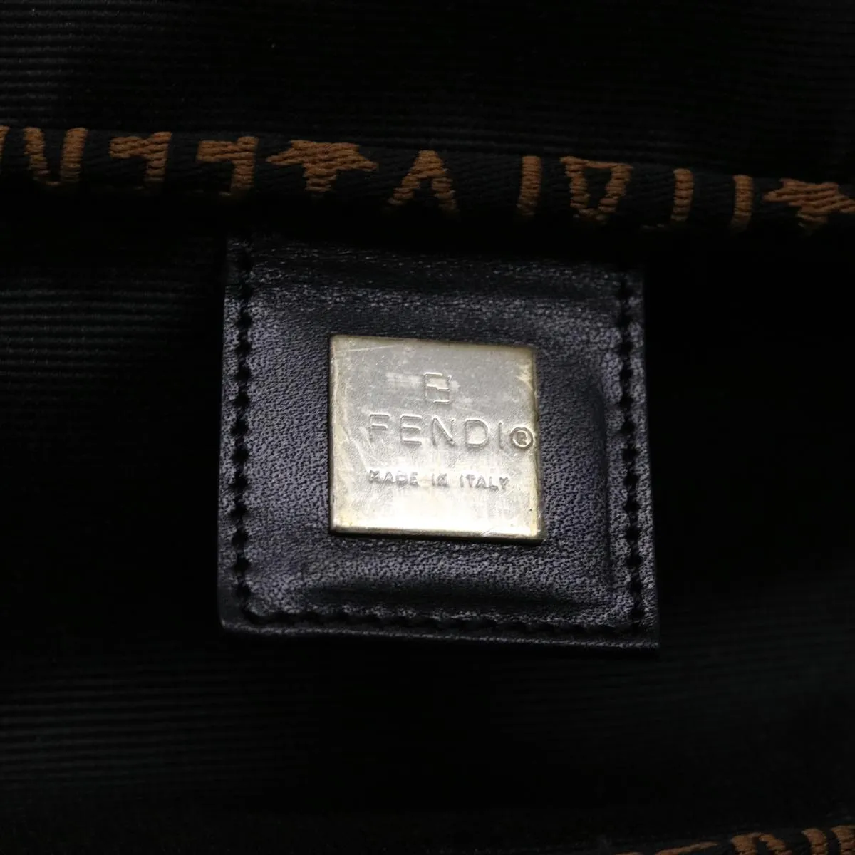 FENDI Hand Bag Nylon Black Auth yb205