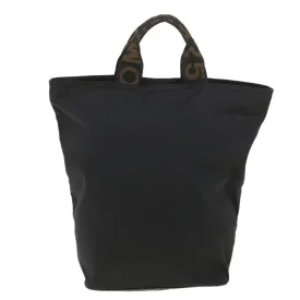 FENDI Hand Bag Nylon Black Brown  38483