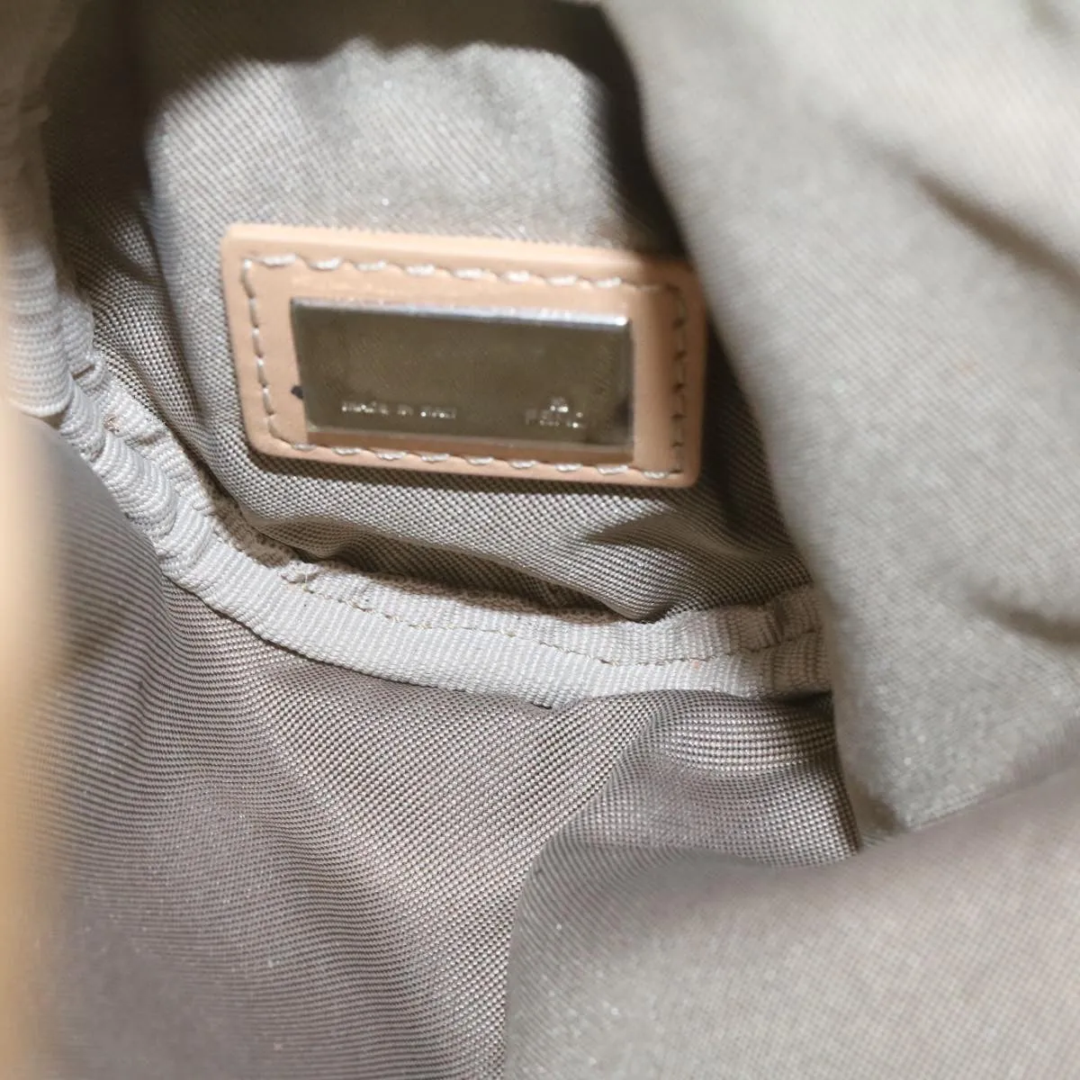 FENDI Micro Zucca Canvas Accessory Pouch Beige Auth am1285g