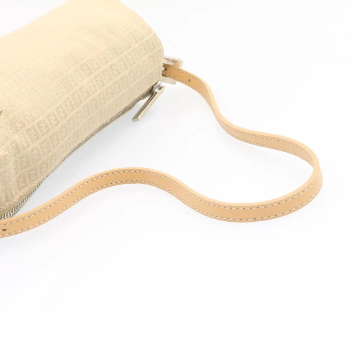FENDI Micro Zucca Canvas Accessory Pouch Beige Auth am1285g