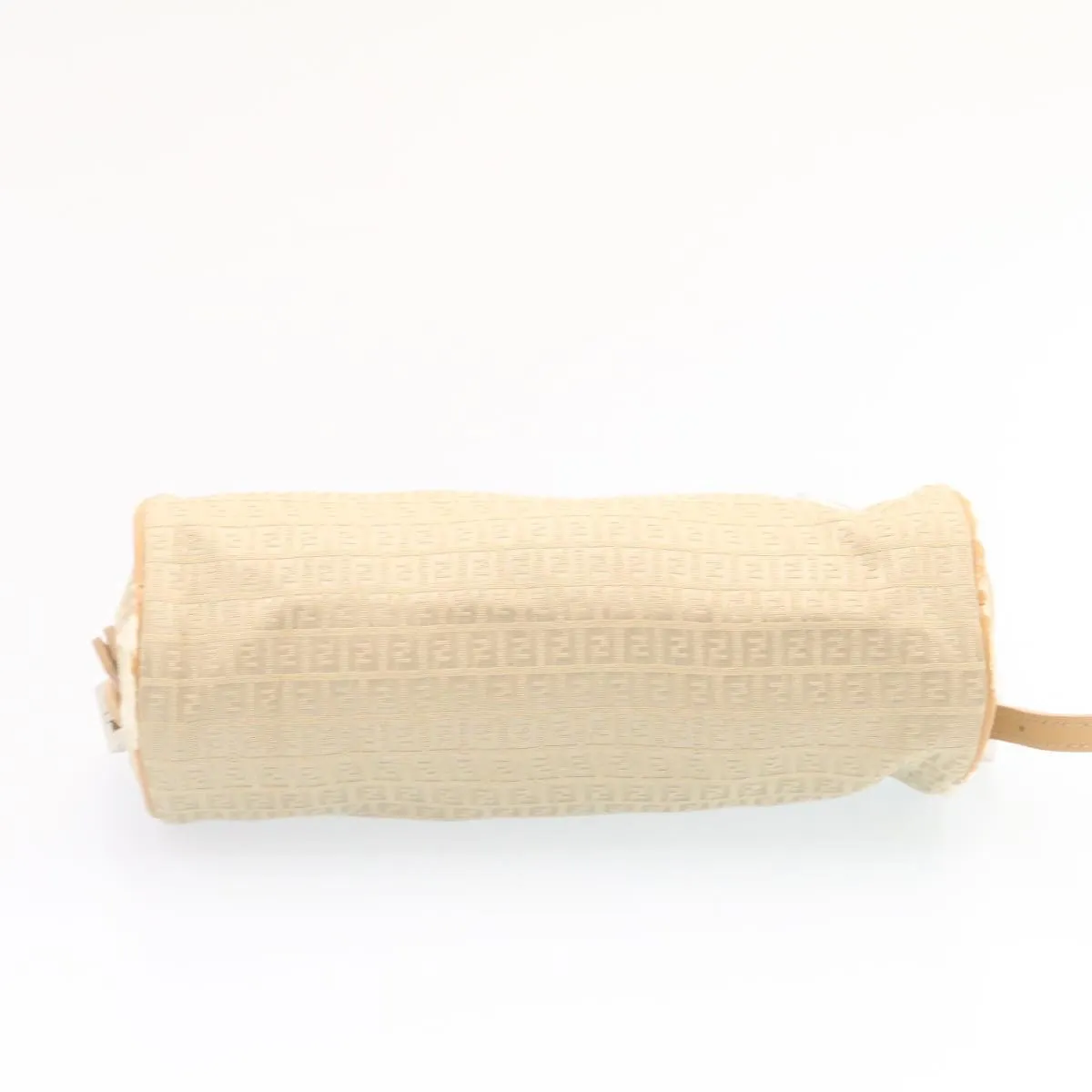 FENDI Micro Zucca Canvas Accessory Pouch Beige Auth am1285g