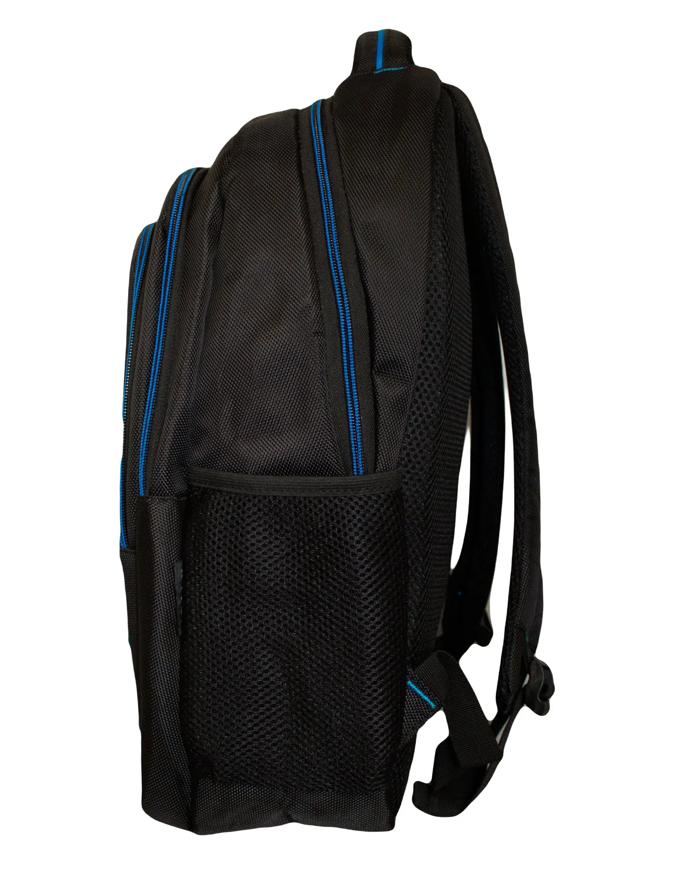 Fino SK-9028 Unisex 15 Inch Laptop Backpack with Blue Piping-19 Litre - Black