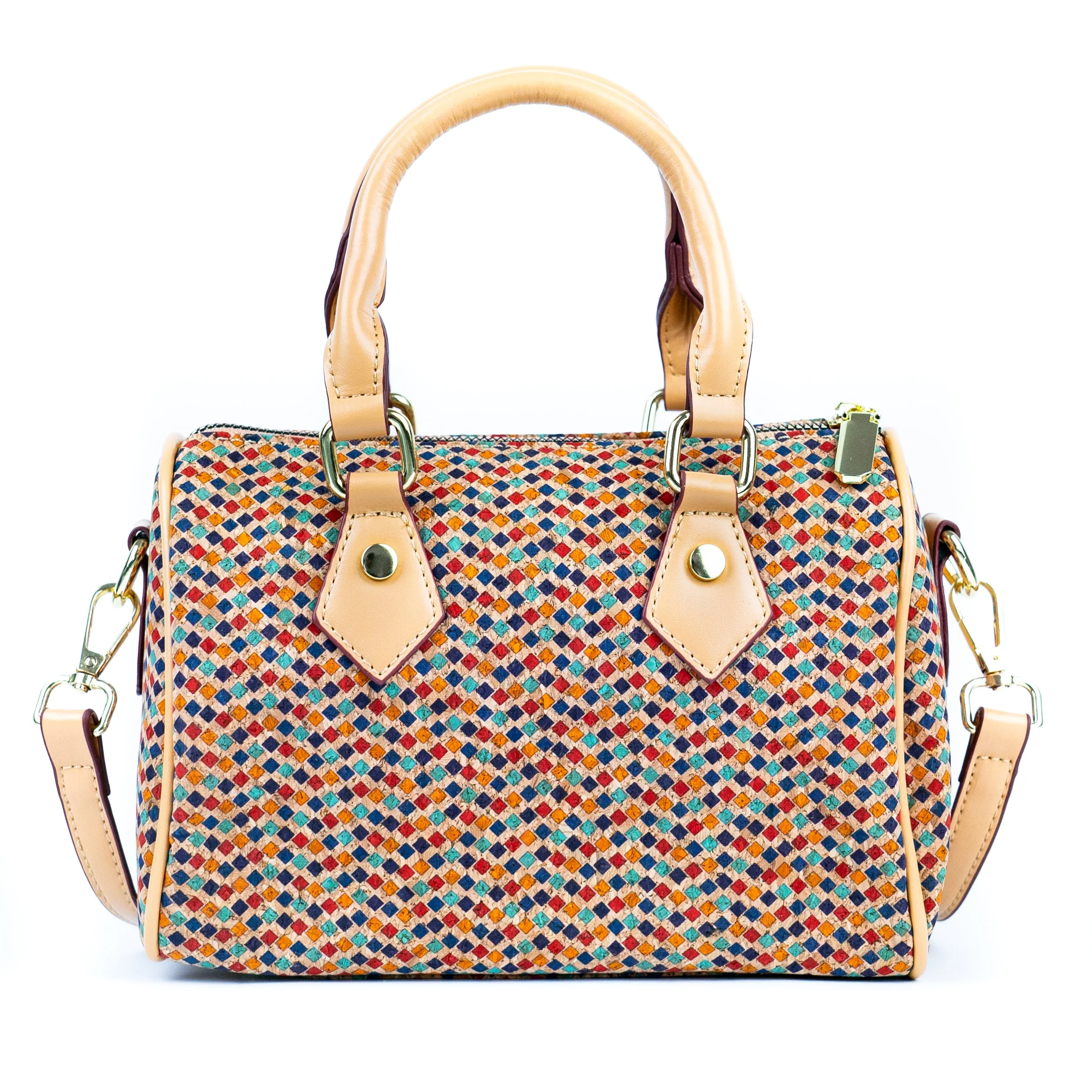 Floral Cork Crossbody Barrel Bag BAG-2335