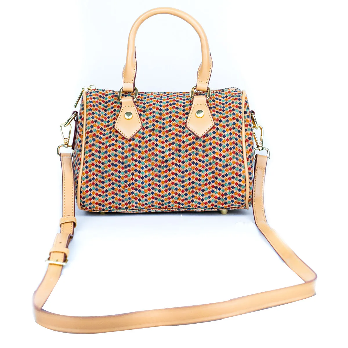 Floral Cork Crossbody Barrel Bag BAG-2335