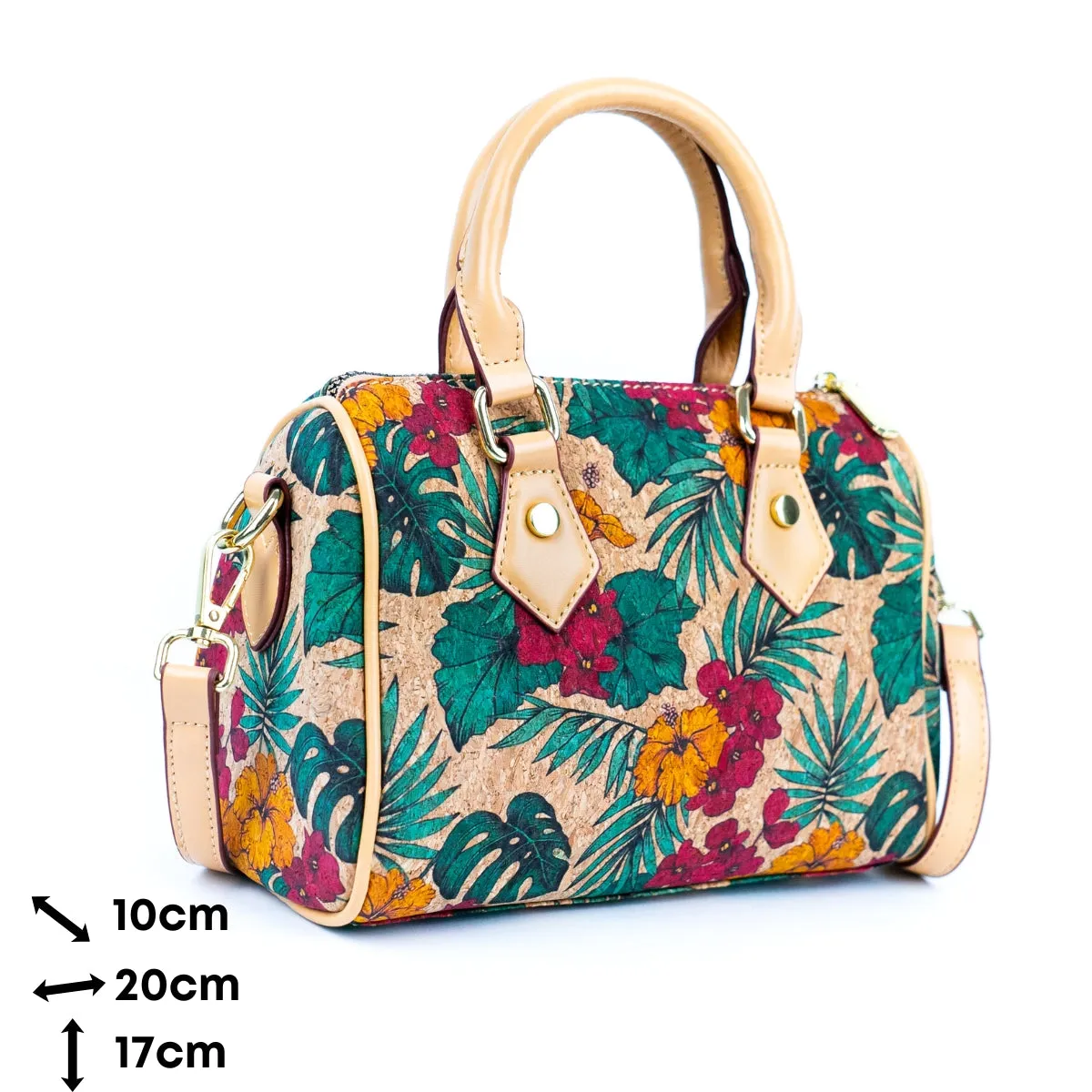 Floral Cork Crossbody Barrel Bag BAG-2335