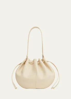 Flores Drawstring Leather Shoulder Bag