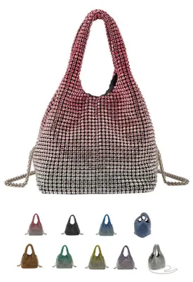 Full Diamond Bag Bucket Rhinestone Chain Purse