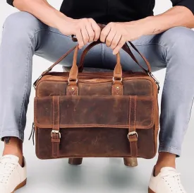 Full Grain Cowhide Leather Messenger Bag