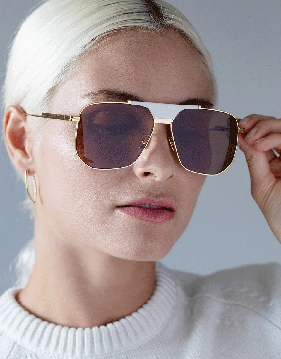 Gold and Brown Classic Sunglasses