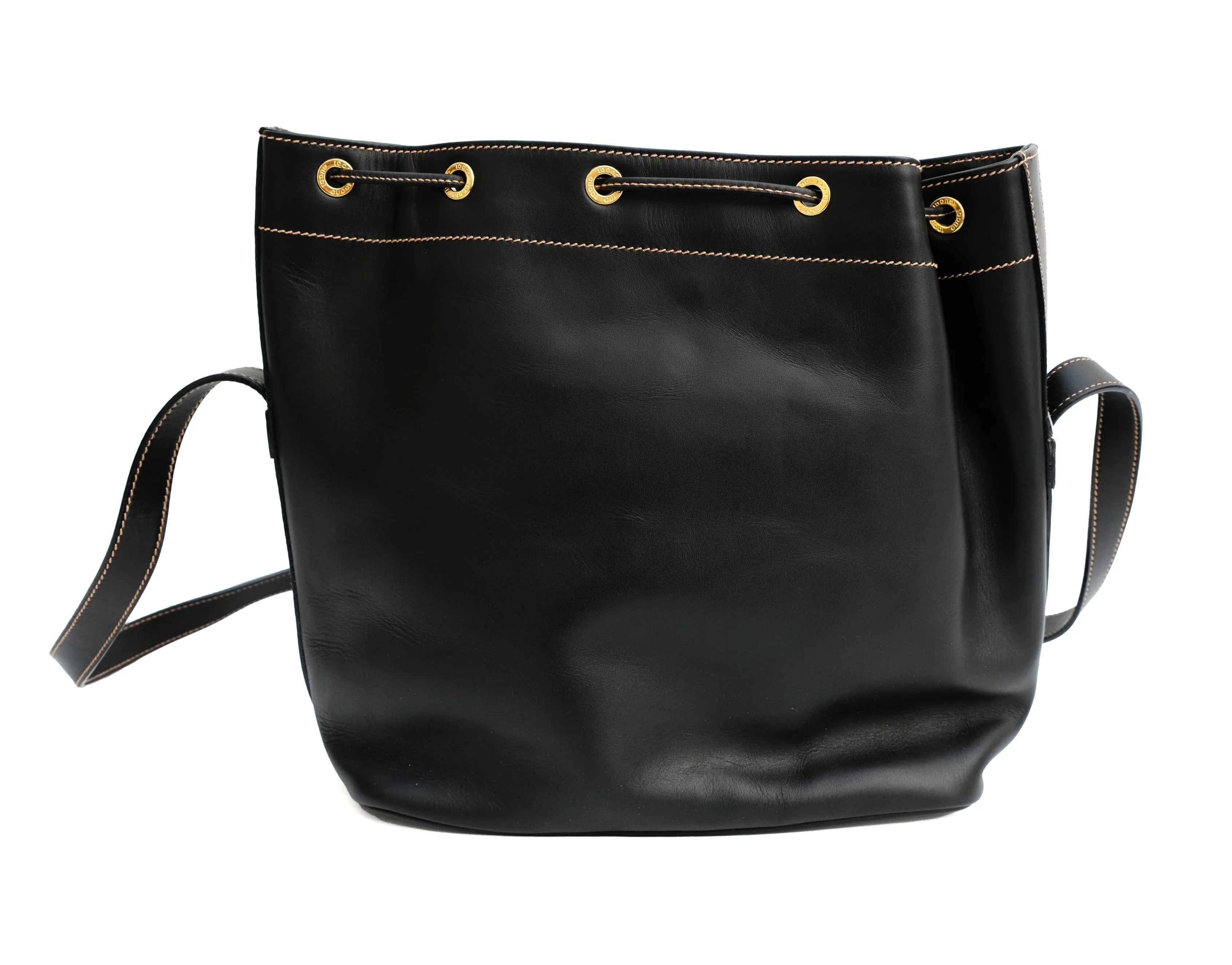 Gucci Vintage Bucket Bag in Black Leather, M