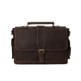 Handmade Genuine Leather Compact Satchel Briefcase