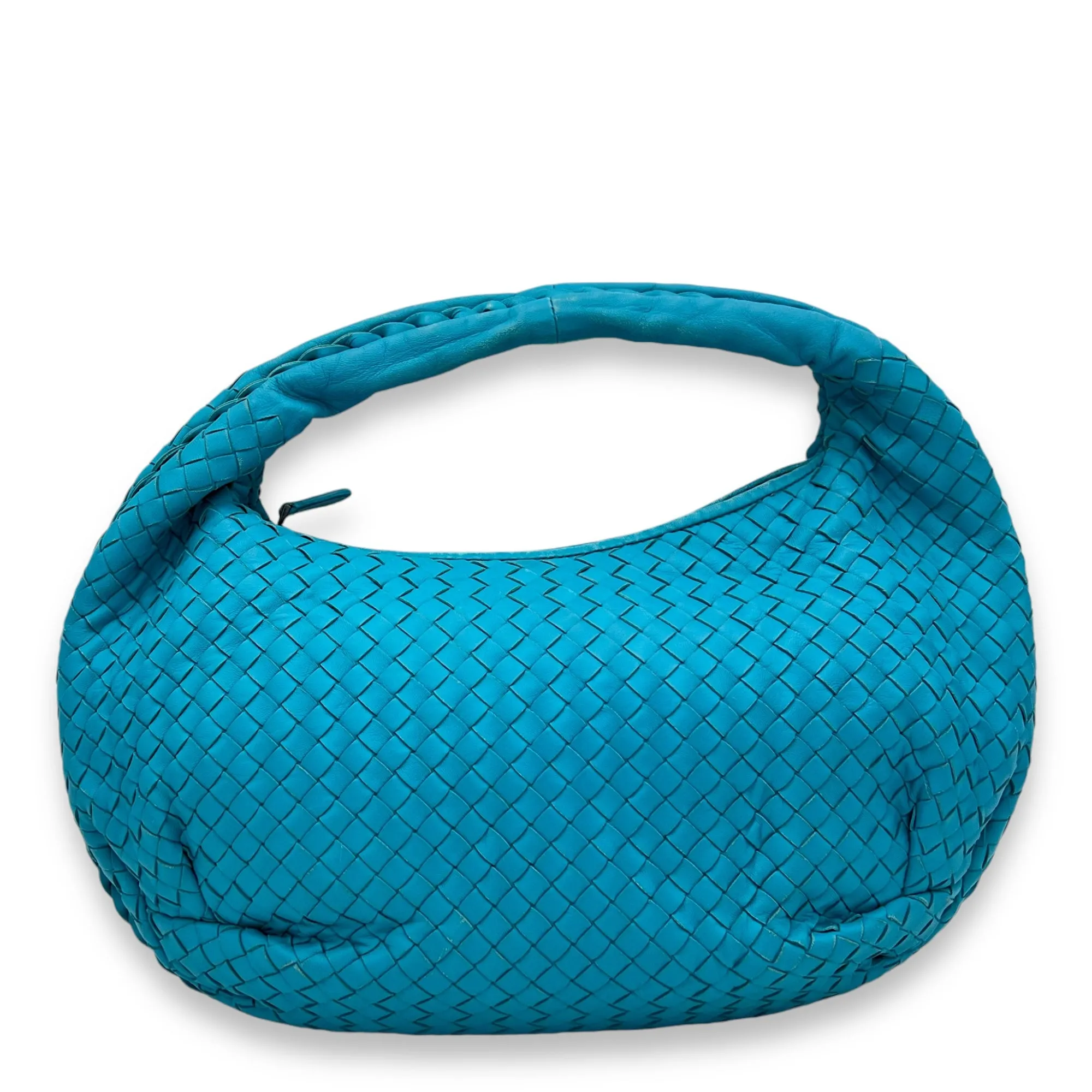 Hobo Shoulder Bag Blue in Lambskin, Gunmetal hardware