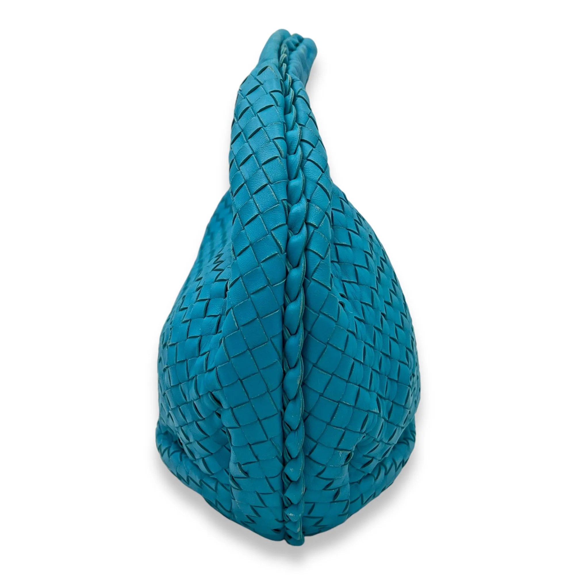 Hobo Shoulder Bag Blue in Lambskin, Gunmetal hardware