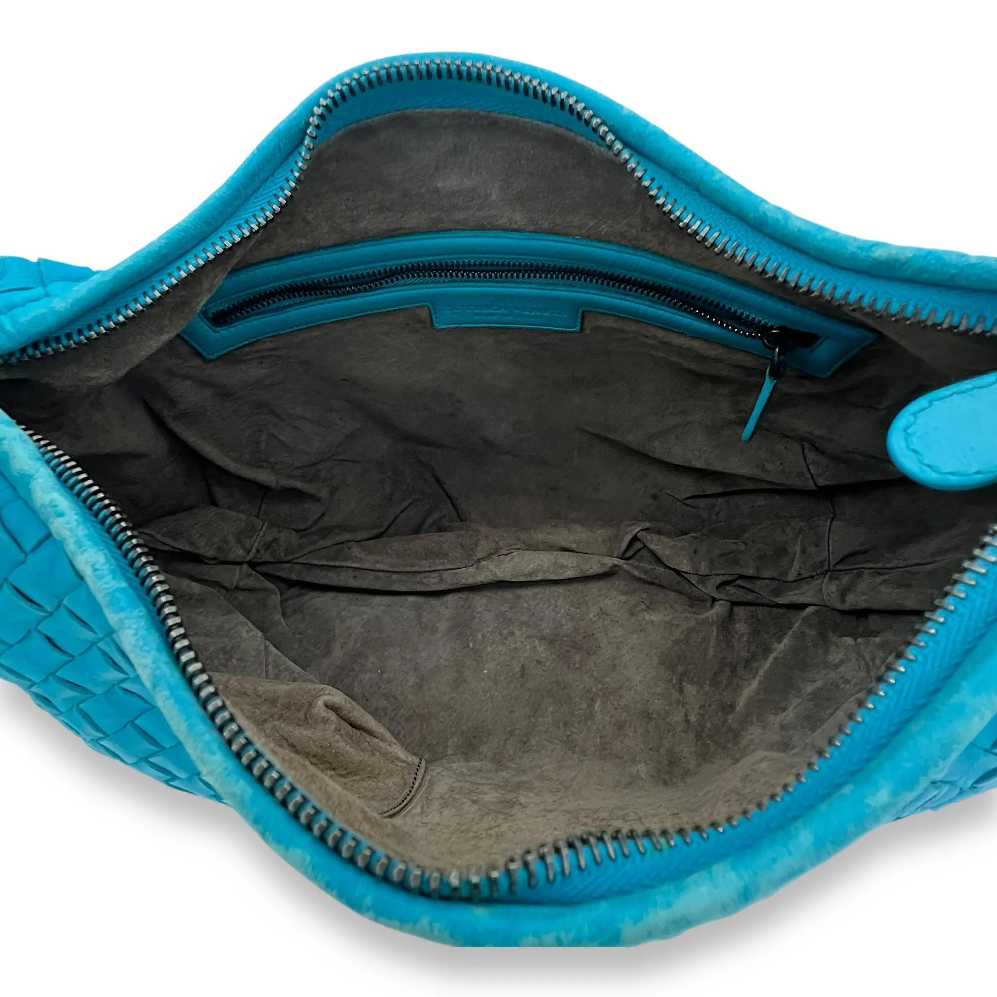 Hobo Shoulder Bag Blue in Lambskin, Gunmetal hardware