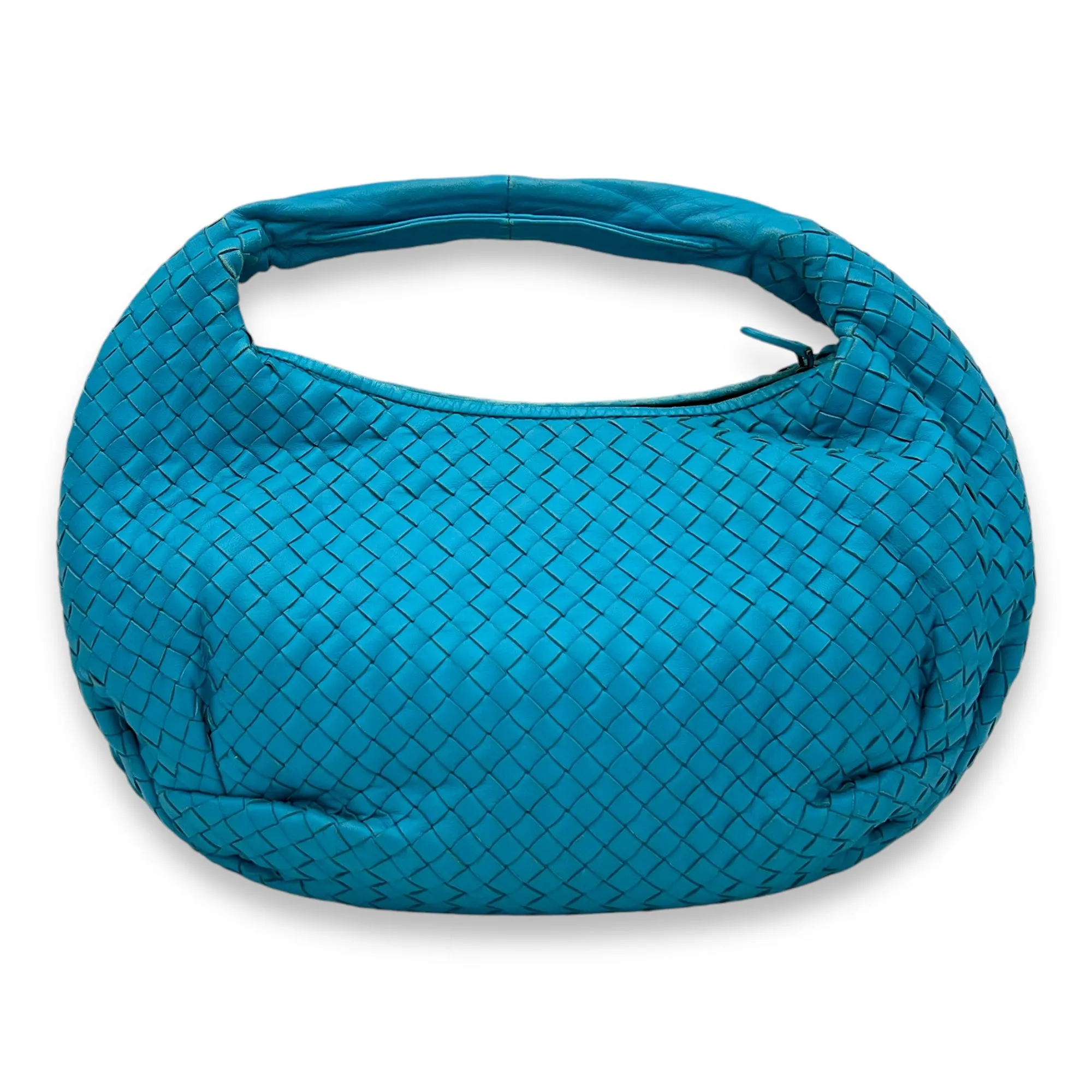 Hobo Shoulder Bag Blue in Lambskin, Gunmetal hardware