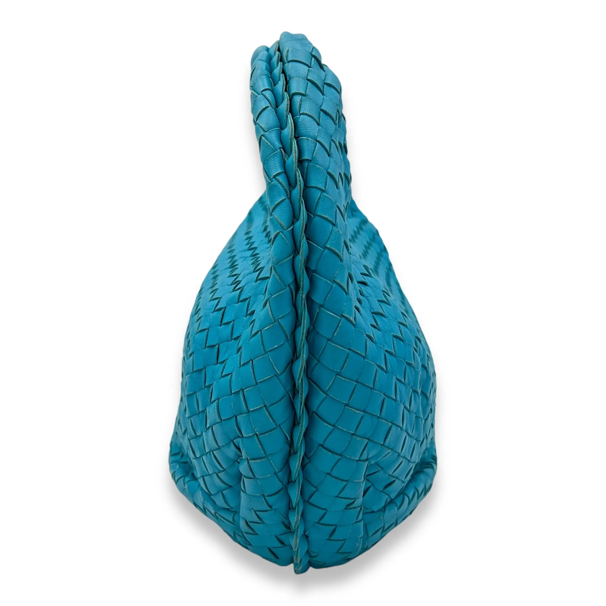 Hobo Shoulder Bag Blue in Lambskin, Gunmetal hardware