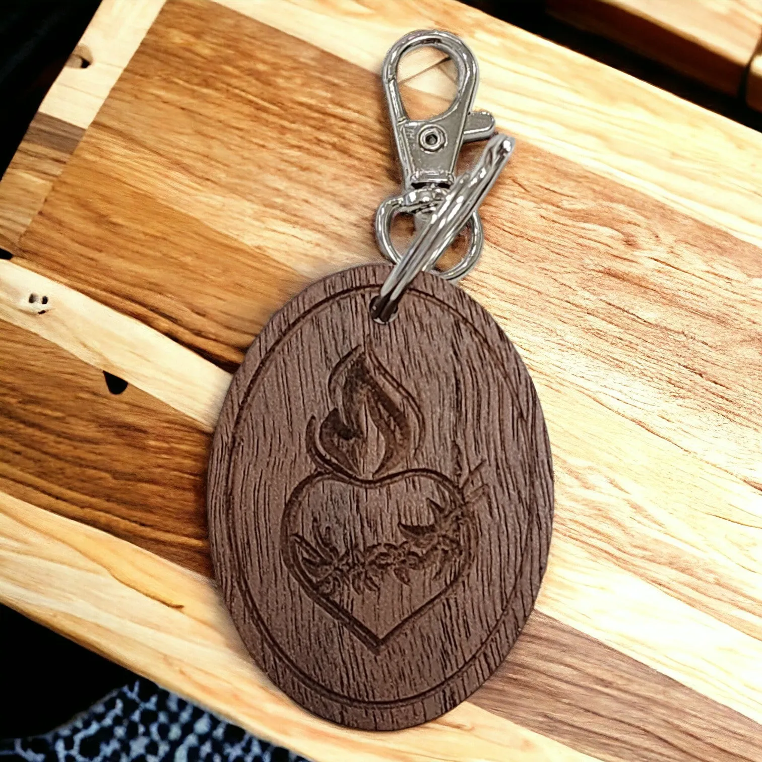 Holy Family Heart Keychain