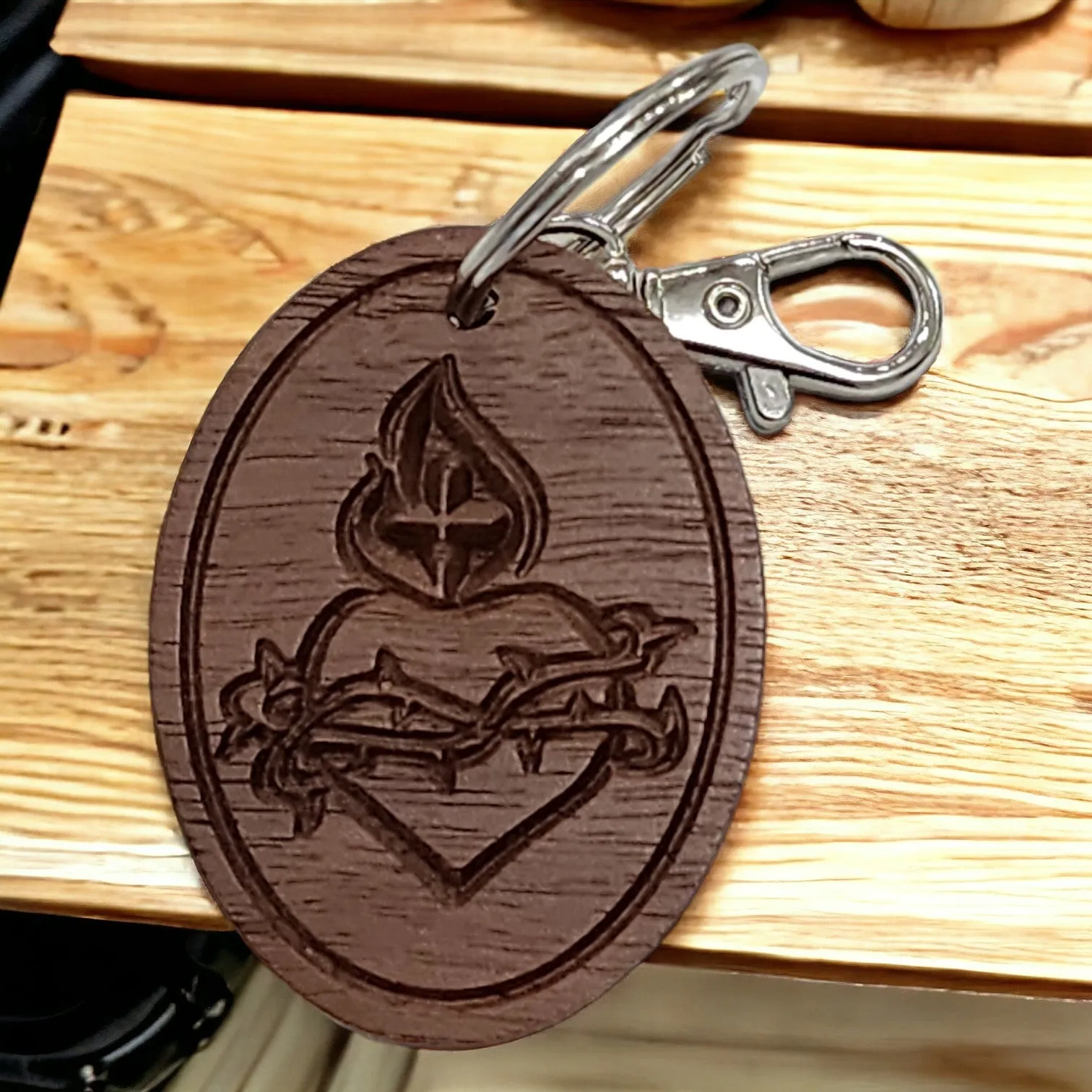 Holy Family Heart Keychain