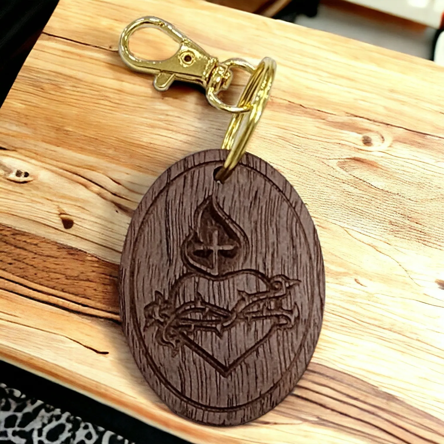 Holy Family Heart Keychain
