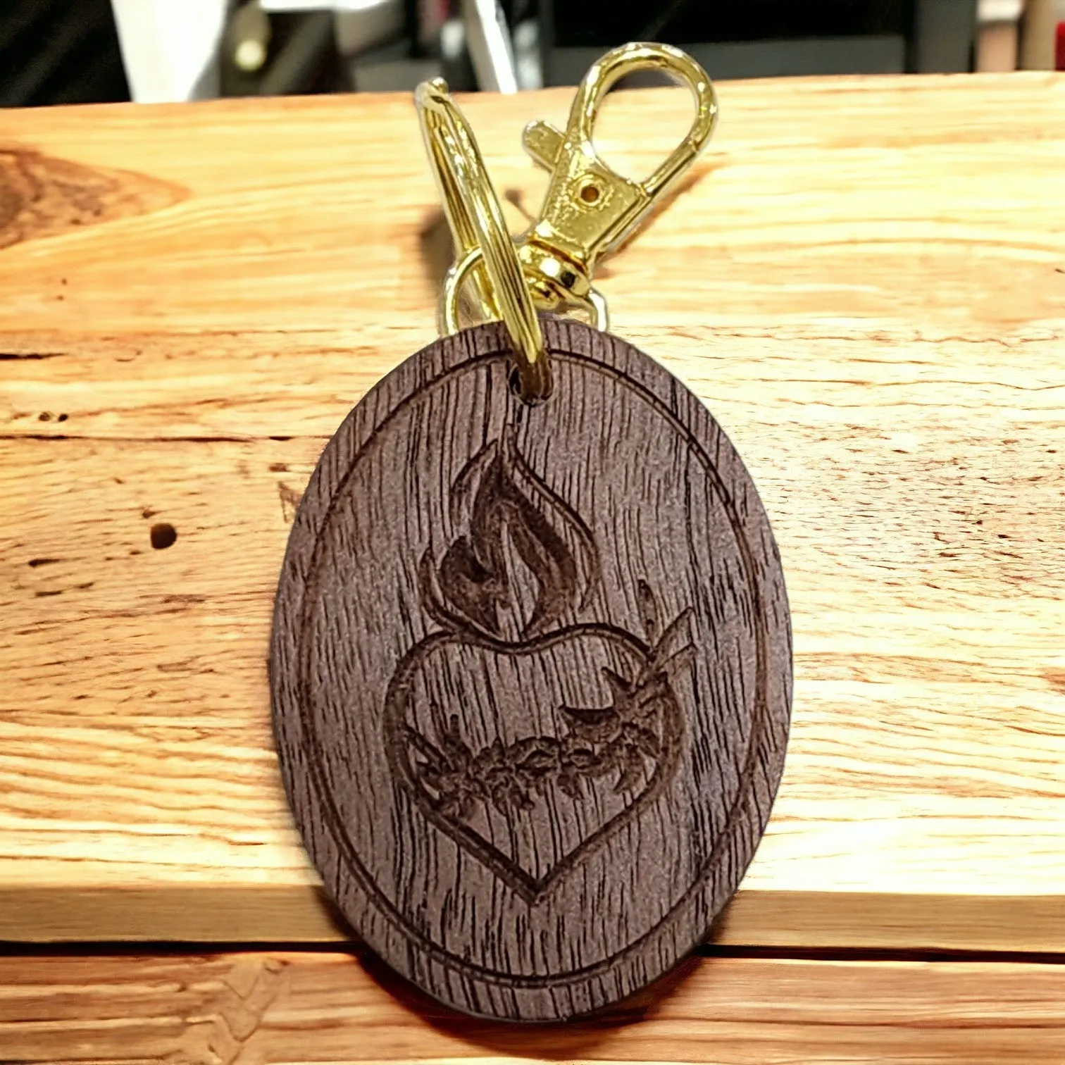 Holy Family Heart Keychain