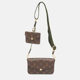 Khaki Monogram Canvas F&eacute;licie Strap & Go Bag