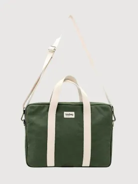 Laptop Bag Pierre Olive In Organic Cotton | Hindbag