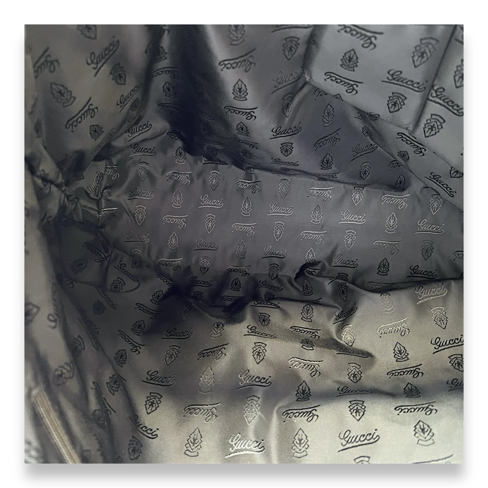 Logo Tote Bag Grey in Calfskin, Silver hardware