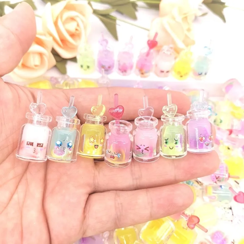 Luminous Expression Bottle Keychain  Sweet Girl Couple Girlfriend Gift Cartoon Luggage Pendant Accessories Jewelry