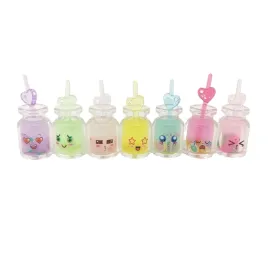 Luminous Expression Bottle Keychain  Sweet Girl Couple Girlfriend Gift Cartoon Luggage Pendant Accessories Jewelry