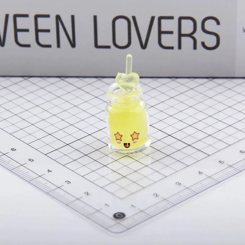 Luminous Expression Bottle Keychain  Sweet Girl Couple Girlfriend Gift Cartoon Luggage Pendant Accessories Jewelry