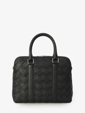 Men's Slim Intrecciato Briefcase in Black | 799765V4G31